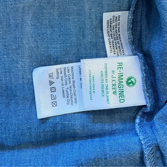 J Crew Swingy Tank in Chambray Blue Buoy Wash Cotton Linen Size Medium - Picture 7 of 11